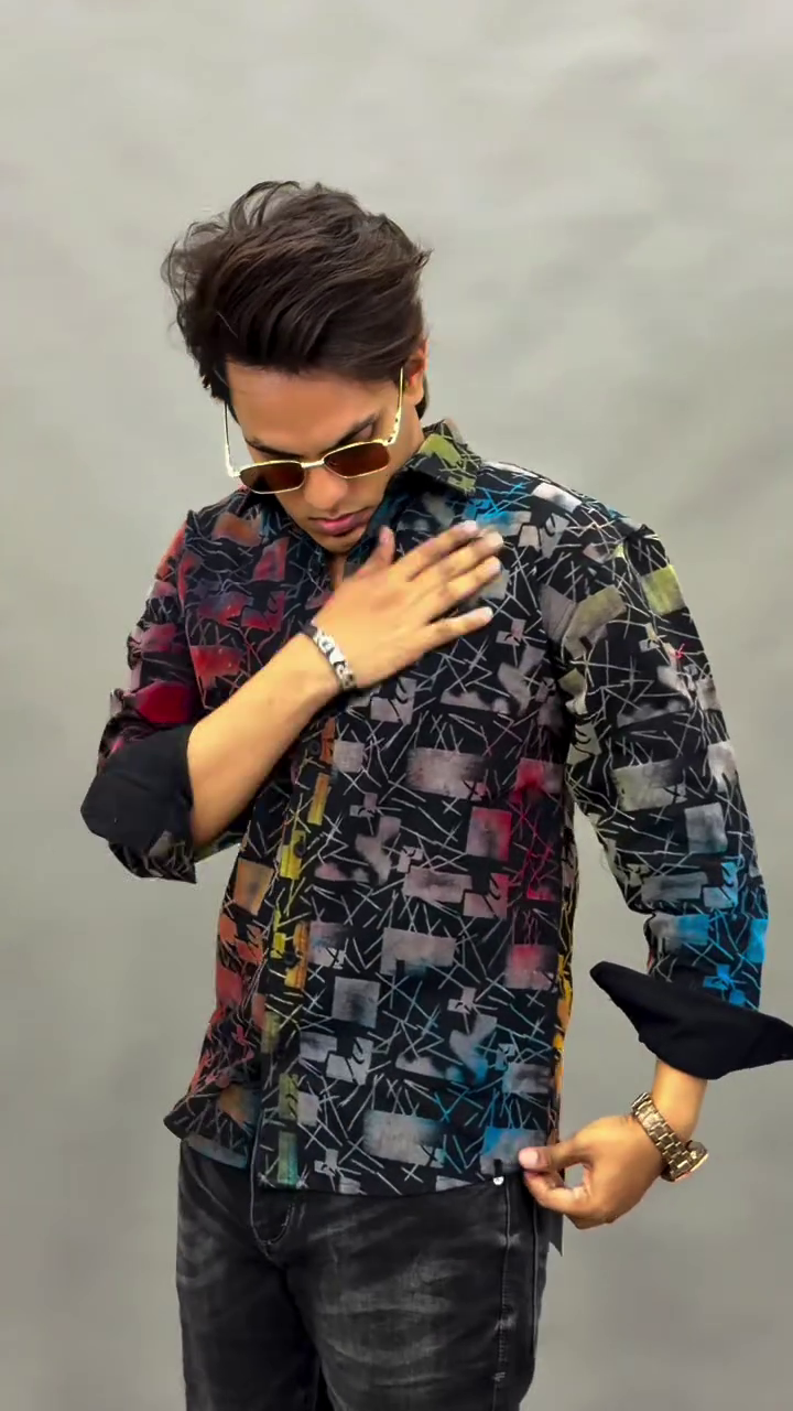 Men Slim Fit Opaque Printed Casual Shirt - Image 10