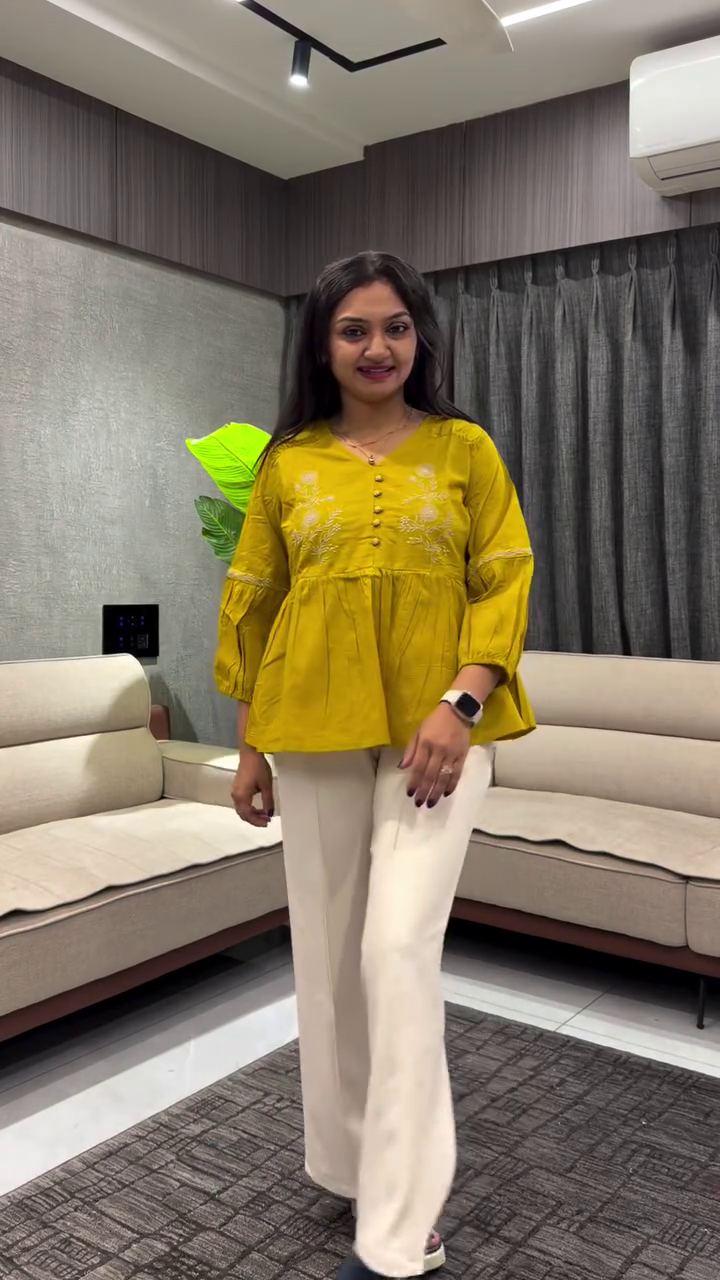 Embroidered Pure Cotton Top With Trousers Co-Ords - Image 7