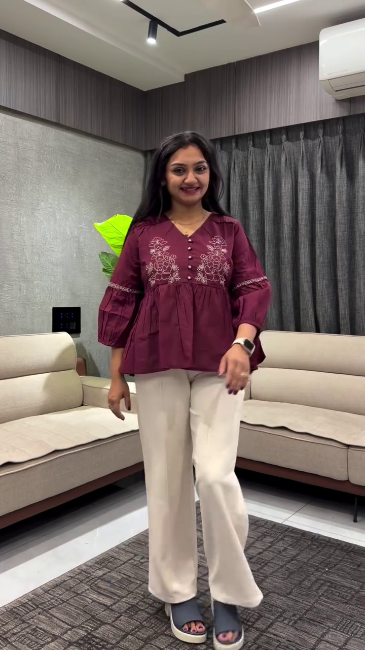 Embroidered Pure Cotton Top With Trousers Co-Ords - Image 5
