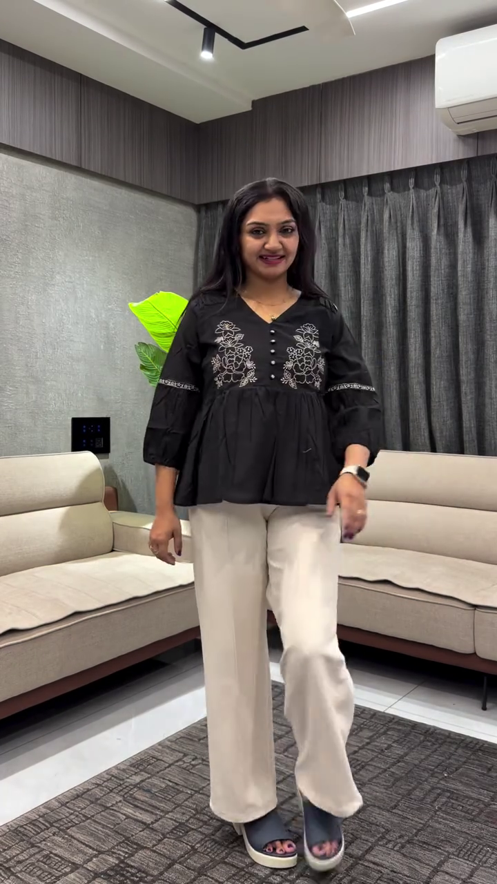 Embroidered Pure Cotton Top With Trousers Co-Ords - Image 4