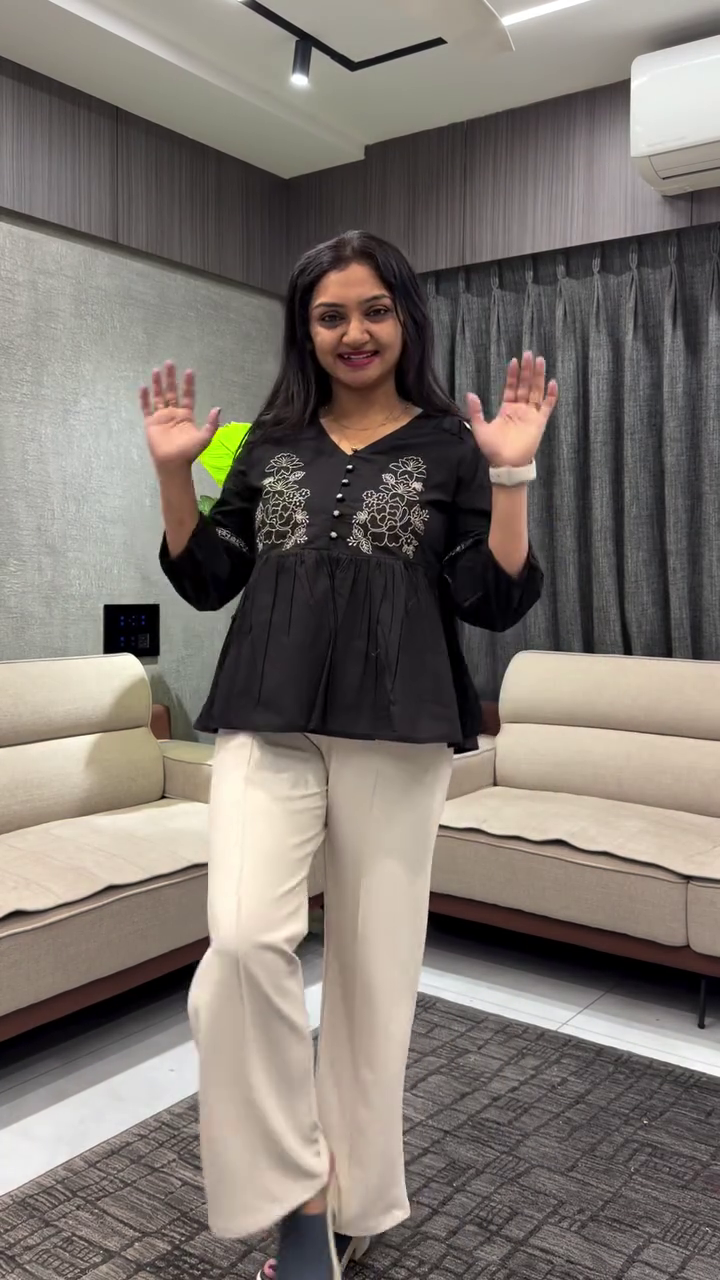 Embroidered Pure Cotton Top With Trousers Co-Ords - Image 3