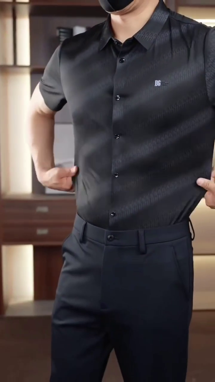 Black Vertical Striped Cotton Classic Slim Fit Opaque Casual Shirt - Image 3