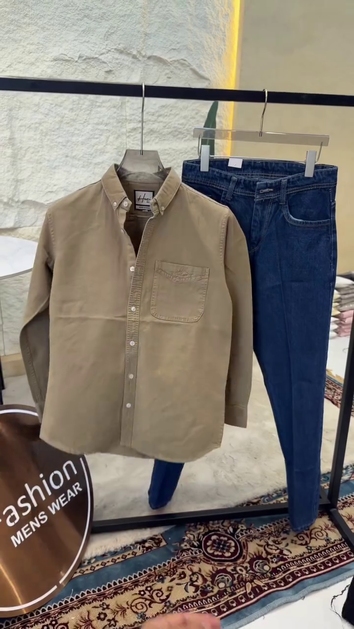 Men Button-Down Collar Solid Cotton Casual Shirt - Image 5
