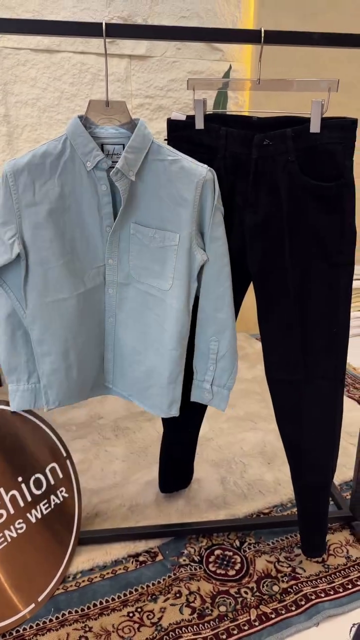 Men Button-Down Collar Solid Cotton Casual Shirt - Image 4