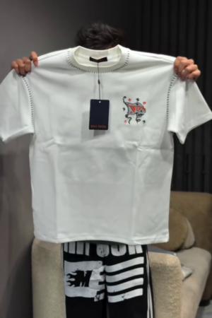 Shouke Man Graphic Printed Round Neck Cotton T-shirt