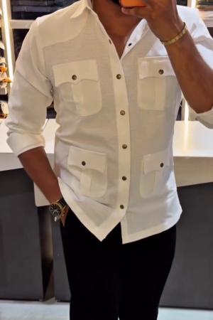 Men Comfort Fit Solid Spread Collar Casual Shirt