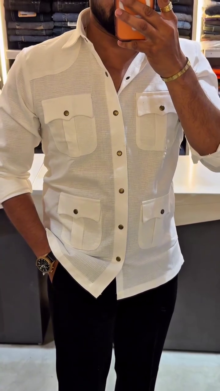 Men Comfort Fit Solid Spread Collar Casual Shirt - Image 6