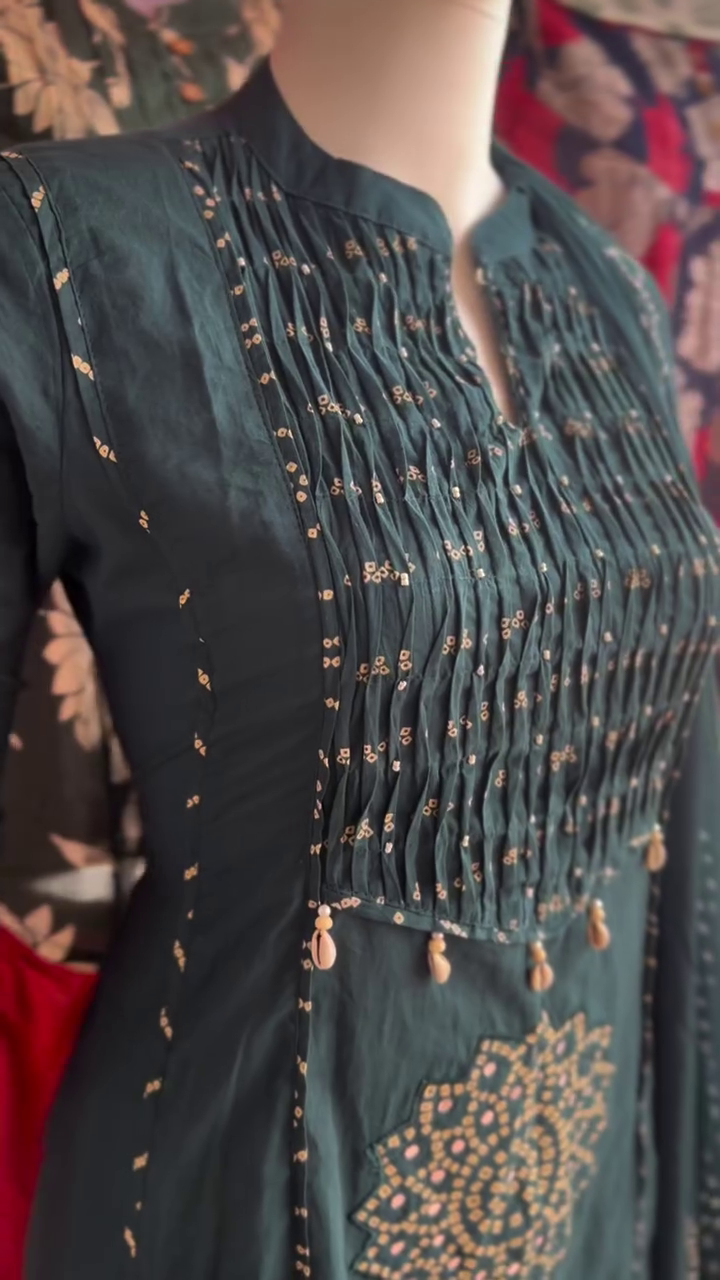 Ethnic Motifs Printed Fit & Flare Midi Ethnic Dress With Dupatta - Image 9
