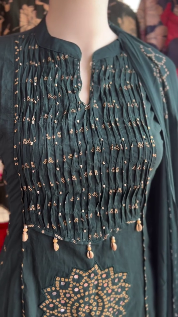 Ethnic Motifs Printed Fit & Flare Midi Ethnic Dress With Dupatta - Image 8