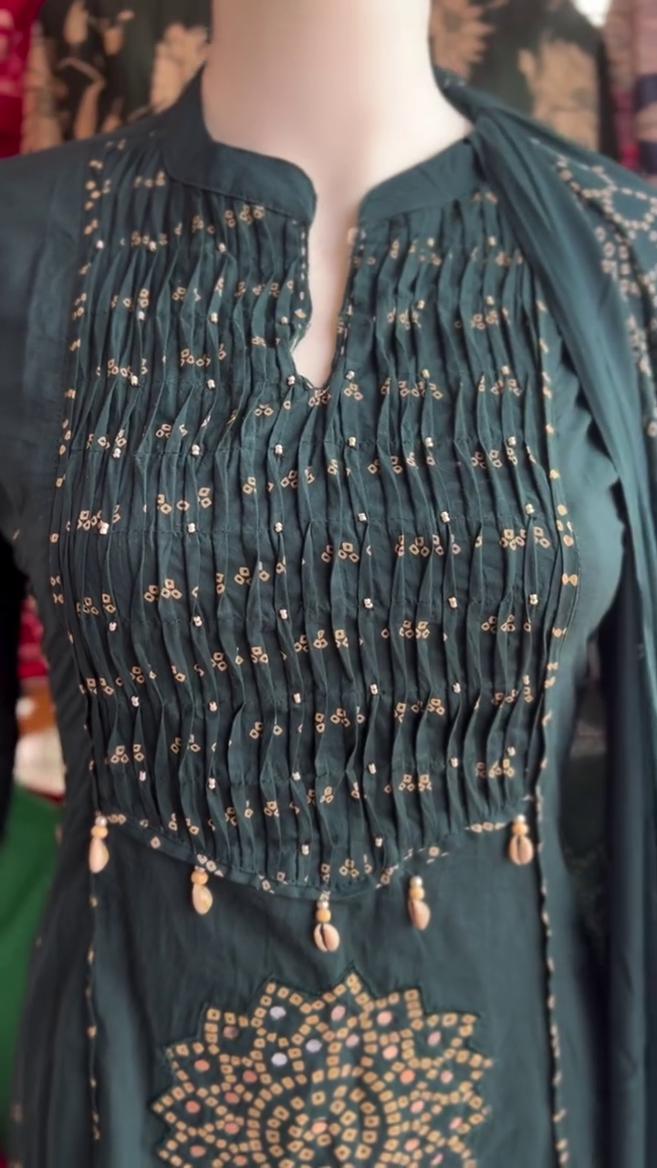 Ethnic Motifs Printed Fit & Flare Midi Ethnic Dress With Dupatta - Image 7