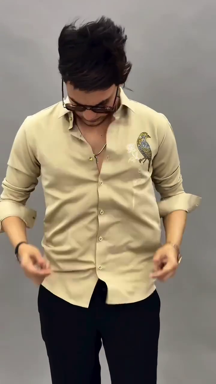Men Embellished Slim Fit Party Shirt - Image 6