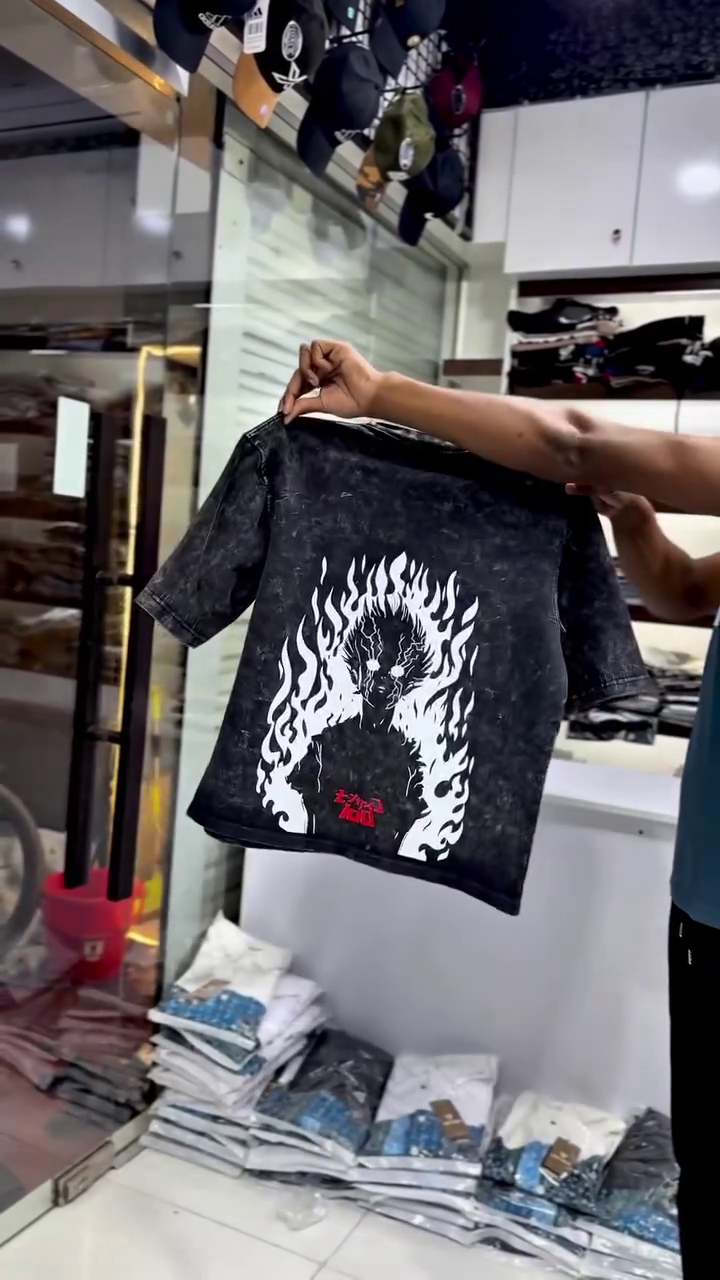 Unisex Bleach Anime Oversized Stone Washed T Shirts for Men - Image 3