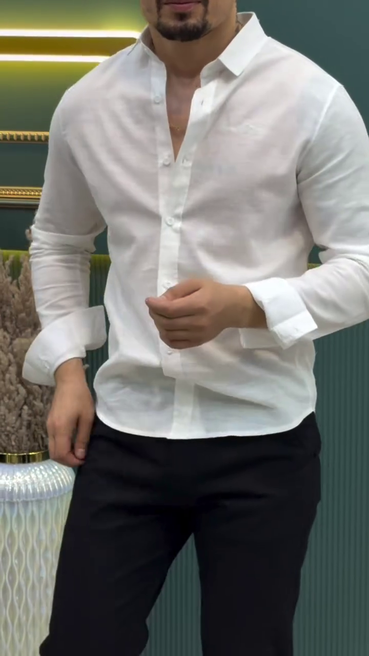 Spread Collar Comfort Slim Fit Casual Shirt - Image 3