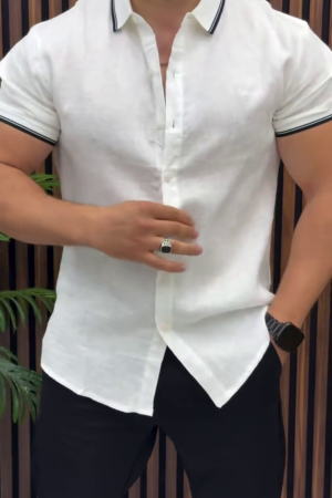 Men White Smart Slim Fit Casual Shirt