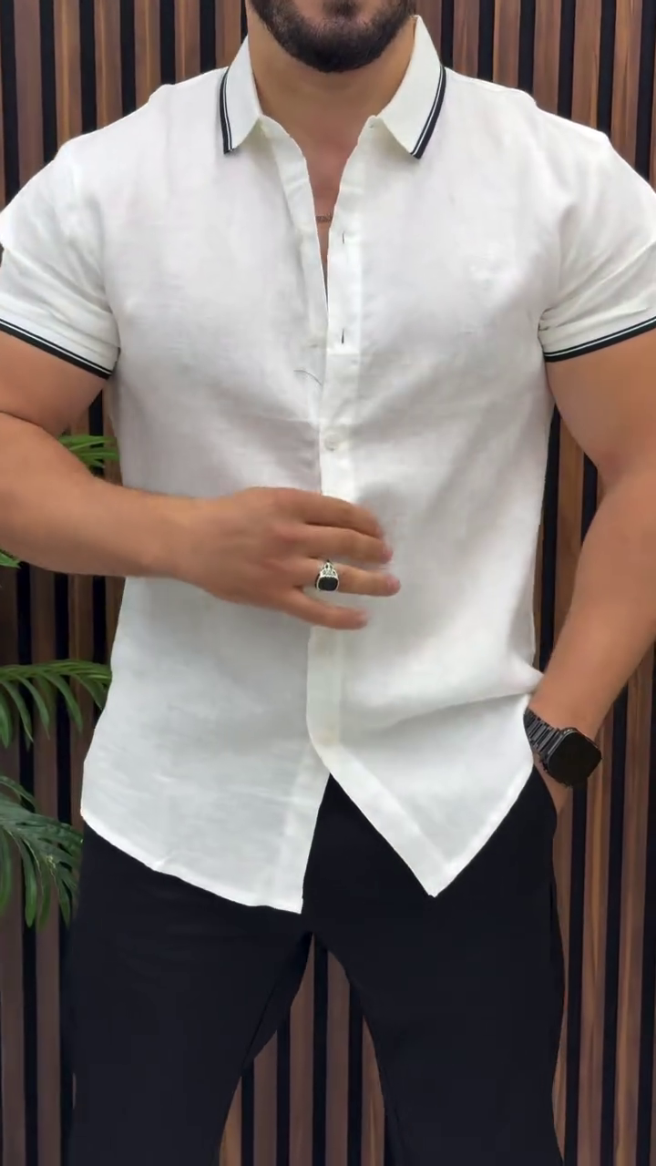 Men White Smart Slim Fit Casual Shirt