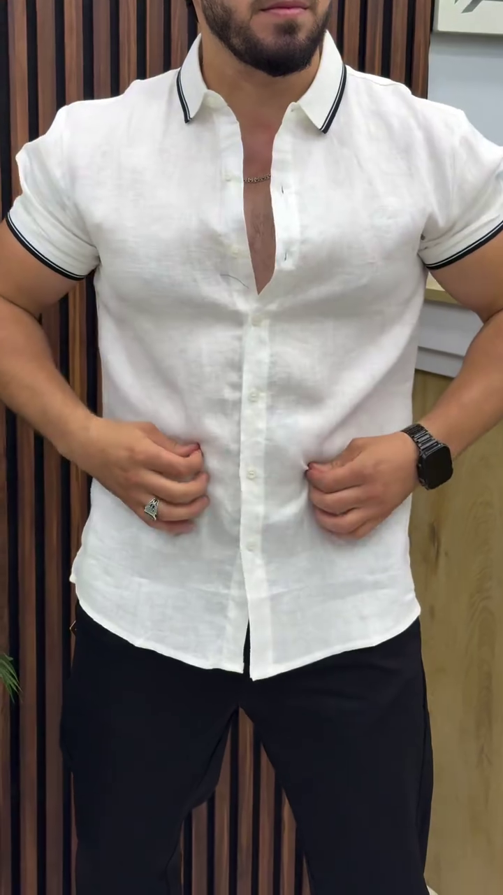 Men White Smart Slim Fit Casual Shirt - Image 7