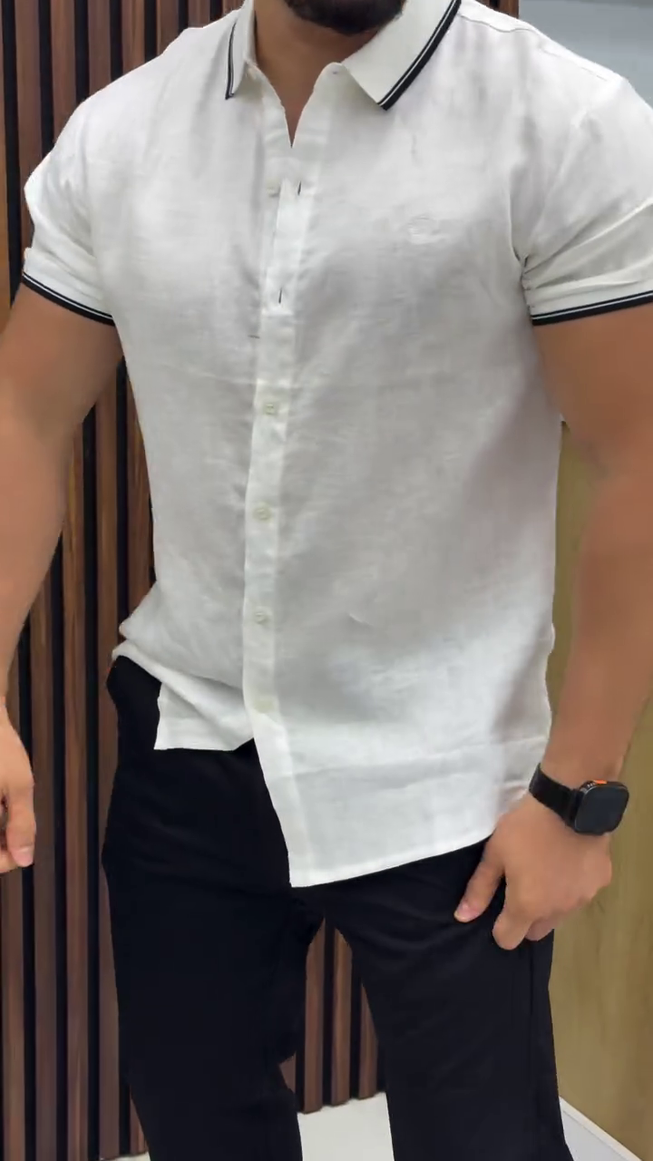 Men White Smart Slim Fit Casual Shirt - Image 3